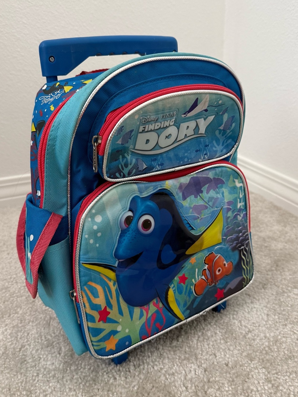 Disney Finding Dory Kids Blue Rolling Backpack